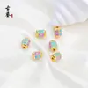 Contas Barril com Mantra de Seis Palavras em Cloisonné, Contas Soltas Azul Queimado, Miçangas Artesanais DIY, Contas Espaçadoras Coloridas de Esmalte, Acessórios para Pulseira e Colar