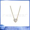 Collar colgante de amor Panjiadora 925 cobre blanco plateado para mujer, moda, personalidad, cadena para la clavícula versátil, transfronterizo