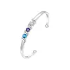 Pulsera para Mujer de Plata S925 Más Vendida en Europa y América Personalizada Procesamiento de Piedra de Cumpleaños del Mes con Imágenes y Muestras Grabado Pulsera Abierta