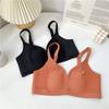 Ropa interior sin costuras para mujer, fina, fruncida, con pecho grande que muestra el pecho pequeño, refuerzo superior, antiflacidez, sujetador especial sin aro para mujer con pecho pequeño.