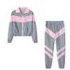 Conjunto Casual Esportivo de Rua com Costura Solta, Brilhante e Refletivo, Tamanho Grande, Outono e Inverno, Comércio Exterior Europeu e Americano, para Mulheres