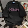 Camiseta de Manga Corta de Marca de Moda para Hombre, Verano Estampada Estilo Americano Holgada de Manga de Cinco Cuartos Nuevo Modelo 2026 Camiseta Juvenil Ropa para Hombre