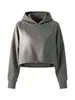 Sudadera con capucha corta de cintura alta para mujer para Otoño/Invierno, Chaqueta Deportiva Casual para Yoga al Aire Libre y Fitness