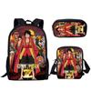 Mochila de Uma Peça para Alunos do Ensino Fundamental e Médio Mochila Escolar Mochila Rei da Vela Mochila de Desenho Animado Conjunto de Três Peças
