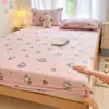 Manta de Cama de Leche de Invierno de Felpa Pieza Única Juego de Sábanas Infantiles con Más Terciopelo Manta de Cama Dormitorio Protector de Colchón Totalmente Envuelto de Felpa de Coral