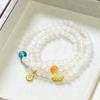 Pulsera multicircular de jade dorado natural de Xinjiang, pulsera de ágata Yanyuan con melocotón, pulsera de calabaza de jade Fu con transmisión en vivo para mujer