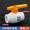 Accesorios para tuberías de agua PPR, válvula de bola con núcleo de acero, accesorios de unión doble de fusión en caliente, interruptor de tubería de agua fría de plástico completo 40 50