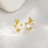 Lindos aretes de diamantes de pececitos dorados para mujer, nicho, diseño de lujo ligero, aretes de moda nueva 2023, aretes de koi al por mayor