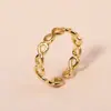 Anillo Abierto Retorcido Calado Chapado en Oro Transfronterizo Ins Europeo y Americano Anillo Ajustable en Vivo para Mujer Joyería de Mano con Diseño Retorcido