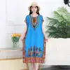 Comercio Exterior Verano Nuevo Vestido de Algodón y Seda talla extra Falda Recta Holgada Vestido Bohemio de Vacaciones