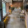 Mesas de Cafetería para Exteriores, Mesas y Sillas de Barra de Acero Inoxidable, Mesas Redondas Pequeñas Minimalistas Modernas de Lujo Ligero, Mesas y Sillas para Comedor de Tienda de Té de Leche