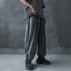 Calça pantalona retro drapeada estilo japonês transfronteiriça para homens, calça larga de cordão solta, calça jogger esportiva de tamanho grande com drapeado moderno