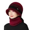 Gorro de Invierno para Mujer Nuevo para Montar al Aire Libre a Prueba de Frío Cálido Gorro de Lana Temperamento Edad Media y Avanzada Gorro de Punto de Abuela
