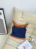 Top de tubo acolchado estilo dos piezas falso, dulce y picante, ajustado, para mujer, top corto sin mangas para verano