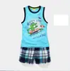 Roupas de Casa Amarelas de Desenho Animado de Manga Curta para Meninos Roupas Infantis Roupa de Verão Primavera Roupa para Ar Condicionado Pijama K207