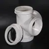 Conexões de tubo de drenagem de PVC de quatro vias estéreo silenciadoras, juntas de quatro vias redutoras, preço de fábrica Changsheng plástico, fornecimento direto no atacado
