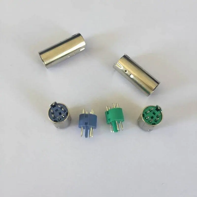 MINI DIN6P冲针公头（紫色绿色）