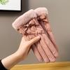 Moda Outono e Inverno Fofo e Quente Estudante ao Ar Livre À Prova de Vento Forrado com Fleece Espessado Feminino para Bicicleta Esqui Ciclismo Luvas