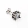 Brincos de aço titânio com zircônia oval incrustada de quatro garras senso de nicho de alta qualidade de personalidade brincos simples masculinos e femininos joias de ouvido