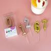 Ventas Directas de Fábrica Vela de Número Dorado Atmosférico Decoración Creativa para Pastel de Cumpleaños 0-9 Vela de Cumpleaños
