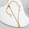 Nueva versión coreana de tobillera de acero de titanio oro rosa para mujer, simple, doble, de verano, geométrica, abalorios al por mayor