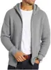 Novo suéter cardigã com capuz para homens, jaqueta de malha com zíper duplo para outono e inverno, casaco grosso respirável da moda estilo coreano para homens