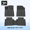 Adecuado para Ora 03 Ev 2023-2026 Alfombrillas de Suelo y Alfombrillas de Maletero de Material 3D para Todo Clima TPE