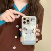 Funda Linda con Bordado de Huella de Patita Cachorro Manzana 17Promax para Teléfono Móvil Nuevo Iphone16 para Mujer Otoño e Invierno Antigolpes Anticaída