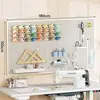 Tablero Perforado Bastidor para Hilos de Máquina de Coser Colgador de Bolas de Hilo para Pared Suministros Manualidades Almacenamiento Tablero Perforado de Hierro para Pared Bastidor de Hilos para Coser a Mano