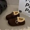 Zapatos Birkenstock Bean Bean de Suela Gruesa para Mujer 2026 Tendencia Nuevo Estilo Invierno Exterior Zapatos de Algodón con Plus Terciopelo Zapatos Peludos Cálidos