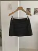 Falda a Rayas de Cintura Alta Ajustada a la Cadera para Mujer Kekezoon, Estilo Chica Picante de Verano, Falda Corta Deportiva de Línea A Anti-Exposición 8211