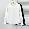 Camiseta Casual Elegante de Manga Acampanada con Corte y Cuello Redondo para Mujer Talla Grande Nueva de Primavera para Mujer Talla Grande 9474
