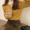 Cardigan de Lã Pura 100% Corte Australiano Novo 2026 para Mulheres, Gola Redonda Curta, Caimento Solto, Suéter Versátil, Tricô de Caxemira