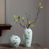 Vaso de cerâmica pastel Jingdezhen Vaso de chão de lótus chinês moderno Estante antiga Decoração para casa Decorações
