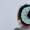 Novo elástico de cabelo de algodão com renda e strass, tipo "intestino de criança", com bola e corda de cabelo