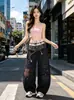 Calça Jeans Estampada Color Block com Impressão Digital 3D para Homens, Novo Estilo de Verão Hip-Hop Street Style Calças Casuais Largas para Mulheres, Tendência