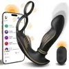 Dispositivo Retrátil de Quatro Gerações para Massagem Anal Masculina, Calça Vestível com Controle Remoto Sem Fio por App e Anel de Bloqueio