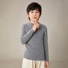 Otoño e Invierno nuevo suéter de cachemira para niños engrosado a rayas suéter de medio cuello alto de color sólido jersey de punto para niños camisa básica de punto