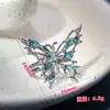 Anillo Abierto de Moda Minimalista Estilo Coreano Mariposa Degradado Esmalte para Mujer Anillo Pequeño Cuadrado Joyería para Dedo