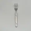 Juego de seis piezas de cubiertos de acero inoxidable con mango de cinco líneas 410, tenedor y cuchara, para hotel, restaurante, hogar, uso comercial, engrosado, apto para bodas