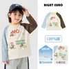 Camiseta de manga larga para niño Youou, algodón puro, nueva colección de otoño 2026, ropa infantil, estilo primavera y otoño, top moderno para niño