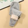 [Personalizado] Pantalones Térmicos Gruesos de Terciopelo de Invierno para Niños, Pantalones Sencillos de Lana y Seda para Niños Medianos y Grandes, Pijama de Color Sólido para Bebé