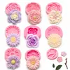 Vela de yeso aromaterapia con forma de flor de rosa, camelia, margarita molde de silicona hecho a mano A3031
