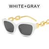 Gafas de sol de pata con cadena gruesa estilo ojo de gato gafas de sol de moda para la playa estilo hip hop para hombre y mujer geniales estilo europeo y americano gafas punk ins