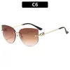 Gafas de Sol Elegantes de Gama Alta Sin Montura Estilo Coreano Protección Solar Gafas de Sol Casuales de Moda Europeas y Americanas Nuevas Gafas de Celebridad de Internet