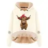Sudadera con capucha informal elegante y holgada de talla grande para temporada de primavera y otoño, composite de algodón sintético, lana de cordero, hombros caídos, cordón