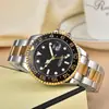 2025 Laojia Gmt Reloj de Cuarzo para Hombre Anillo de Cerámica Moda Masculina Tendencia Correa de Acero Luminoso Water Ghost Reloj Impermeable