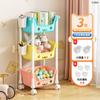 Rack de armazenamento de brinquedos para lanches infantis Estante móvel com prateleira de armazenamento com rodas Sala de estar multicamadas doméstica Cozinha Quarto Acabamento