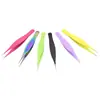 Pinzas de acero inoxidable color punta recorte pinza para cejas diy mano uña arte palo clip de taladro herramientas de belleza para uñas