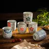 Xícara de Chá Cerâmica Estilo Japonês, Xícara de Mestre, Alto Valor Estético, Xícara Vintage, Pequena Porcelana Azul e Branca Pintada à Mão, Conjunto de Chá para Preparar no Fogão, Copo de Água com Tampa